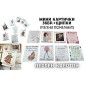 Мини картички ~ смесени пожелания*ПЕРЛЕН КАРТОН* / + дървени щипки х 36 бр. микс