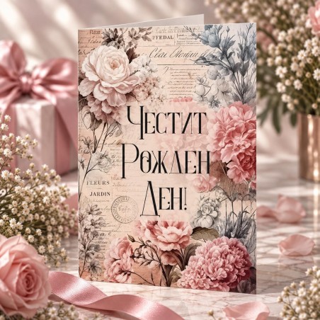 Картичка с пожелние / "Честит Рожден Ден" *МОДЕЛ 10