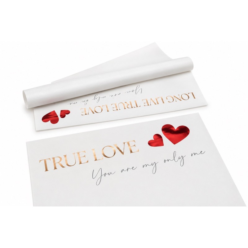 Корейска хартия на листи / TRUE LOVE ♥ x 15 бр.