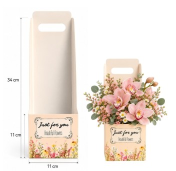 Сгъваема торбичка/кутия *JUST FOR YOU ~ Beautiful Flowers х 10 бр.
